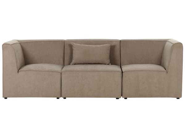 Modulær 3-seters sofa Taupe Kordfløyel Todelt sofa Moderne Jumbo Cord Minimalistisk stil