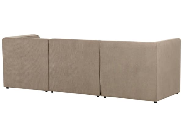 Modulær 3-seters sofa Taupe Kordfløyel Todelt sofa Moderne Jumbo Cord Minimalistisk stil