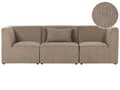 Miniatyrbilde 1 av 11: Modulær 3-seters sofa Taupe Kordfløyel Todelt sofa Moderne Jumbo Cord Minimalistisk stil