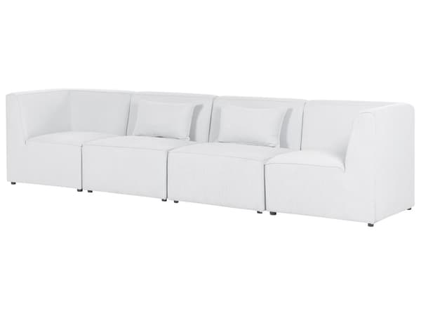 Sofa med fotskammel Mørkegrønn Kordfløyel 3-seter Modulsofa Ottoman Moderne design Stue