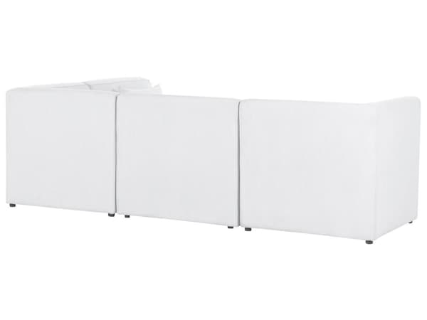 Modulær 4-seters venstrehjørnesofa i offwhite kordfløyel med fotskammel seksjonssofa Moderne design
