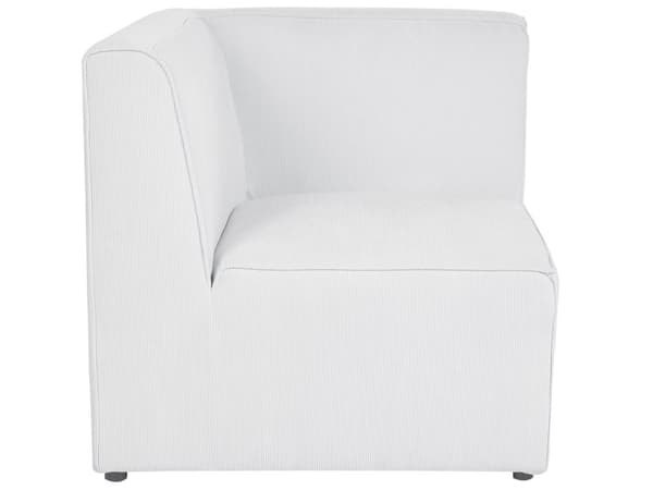 Modulær 4-seters venstrehjørnesofa i offwhite kordfløyel med fotskammel seksjonssofa Moderne design