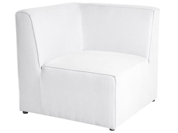 Modulær 4-seters venstrehjørnesofa i offwhite kordfløyel med fotskammel seksjonssofa Moderne design