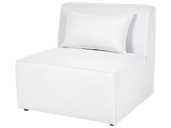 Modulær 4-seters venstrehjørnesofa i offwhite kordfløyel med fotskammel seksjonssofa Moderne design