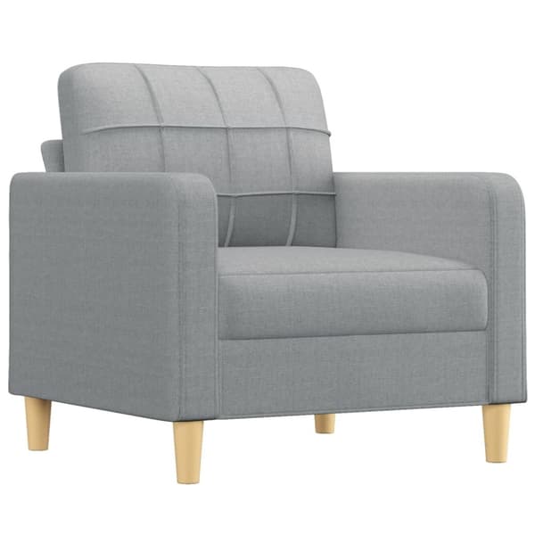 vidaXL sofasæt 3 dele med puder stof lysegrå