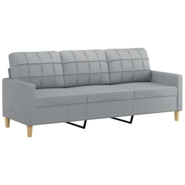 vidaXL sofasæt 3 dele med puder stof lysegrå