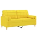 Miniatyrbillede 3 af 8: vidaXL 2-personers sofa med pyntepuder 140 cm stof lysegul