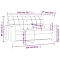 Miniatyrbillede 8 af 8: vidaXL 2-personers sofa med pyntepuder 140 cm stof lysegul