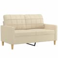 Miniatyrbillede 3 af 8: vidaXL 2-personers sofa med pyntepuder 120 cm stof cremefarvet