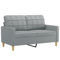 Miniatyrbillede 3 af 8: vidaXL sofasæt 2 dele med puder stof lysegrå