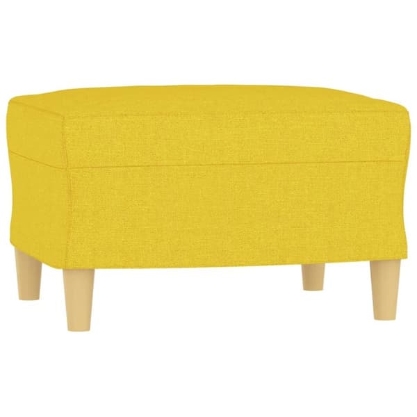 vidaXL Fåtölj med fotpall Ljusgul 60 cm tyg