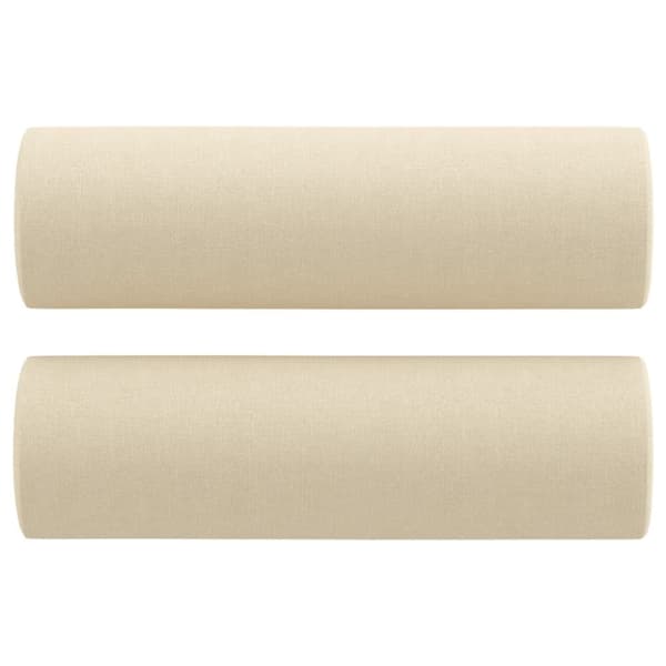 vidaXL 2-sits soffa med prydnadskuddar gräddvit 140 cm tyg