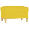 Miniatyrbillede 4 af 7: vidaXL 3-personers sofa med fodskammel 180 cm stof lysegul