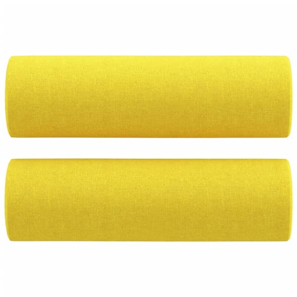vidaXL 3-personers sofa med pyntepuder 180 cm stof lysegul