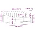 Miniatyrbillede 7 af 8: vidaXL 3-personers sofa med pyntepuder 180 cm stof lysegul