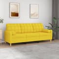 Miniatyrbillede 8 af 8: vidaXL 3-personers sofa med pyntepuder 180 cm stof lysegul