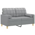 Miniatyrbillede 2 af 8: vidaXL 2-personers sofa med pyntepuder 120 cm stof lysegrå