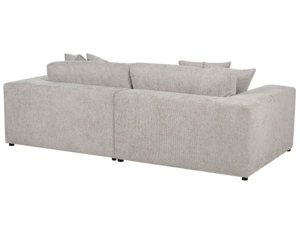 Soffa Tyg Polyester Taupe 240 cm x 120 cm x 61 cm Soffa 3 Sittplatser Kuddar Ryggstöd Armstöd Vardagsrum Moderna Bekväma Mysiga