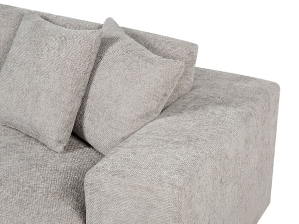 Soffa Tyg Polyester Taupe 240 cm x 120 cm x 61 cm Soffa 3 Sittplatser Kuddar Ryggstöd Armstöd Vardagsrum Moderna Bekväma Mysiga