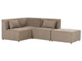 Miniatyrbilde 4 av 11: Modulær hjørnesofa taupe kordfløyel med fotskammel 3-seters seksjonssofa moderne design