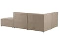 Miniatyrbilde 6 av 11: Modulær hjørnesofa taupe kordfløyel med fotskammel 3-seters seksjonssofa moderne design
