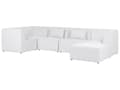 Miniatyrbilde 4 av 11: Modulær 5-seters Hjørnesofa kordfløyel off-white med fotskammel seksjonssofa moderne design