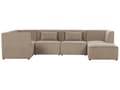 Miniatyrbilde 5 av 11: Modulær 5-seters høyrevendt hjørnesofa taupe kordfløyel med fotskammel seksjonssofa moderne design
