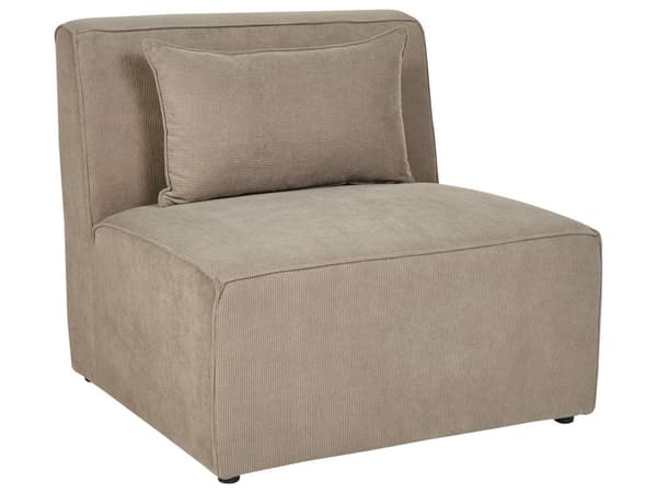 Modulær 5-seters høyrevendt hjørnesofa taupe kordfløyel med fotskammel seksjonssofa moderne design