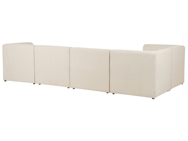 Modulær 4-seters høyrevendt hjørnesofa beige kordfløyel med fotskammel seksjonssofa Moderne design
