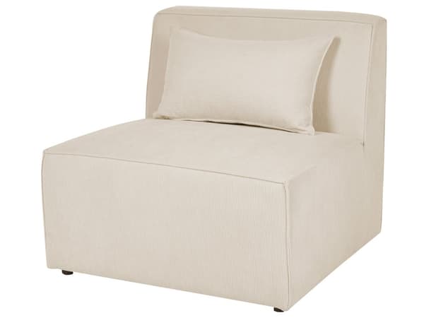 Modulær 4-seters høyrevendt hjørnesofa beige kordfløyel med fotskammel seksjonssofa Moderne design