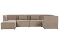 Miniatyrbilde 5 av 11: Sofa med fotskammel Beige Kordfløyel 3-seter Modulsofa Ottoman Moderne design Stue
