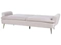 Miniatyrbillede 5 af 11: Sovesofa Beige Velour 3 Personers Moderne Blød Sofa med Guldben Sofaseng Tre Personers Designsofa til Værelse Stofsofa med Klik Klak funktion