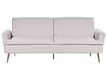 Miniatyrbillede 1 af 11: Sovesofa Beige Velour 3 Personers Moderne Blød Sofa med Guldben Sofaseng Tre Personers Designsofa til Værelse Stofsofa med Klik Klak funktion