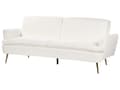 Miniatyrbild 4 av 11: Bäddsoffa Off-White sammetsklädsel 3-sits Klick-Klack Sovfunktion Gyllene metallben