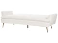 Miniatyrbild 5 av 11: Bäddsoffa Off-White sammetsklädsel 3-sits Klick-Klack Sovfunktion Gyllene metallben