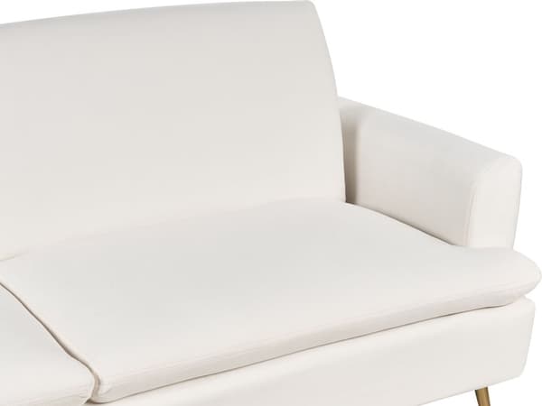 Bäddsoffa Off-White sammetsklädsel 3-sits Klick-Klack Sovfunktion Gyllene metallben
