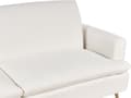 Miniatyrbild 7 av 11: Bäddsoffa Off-White sammetsklädsel 3-sits Klick-Klack Sovfunktion Gyllene metallben