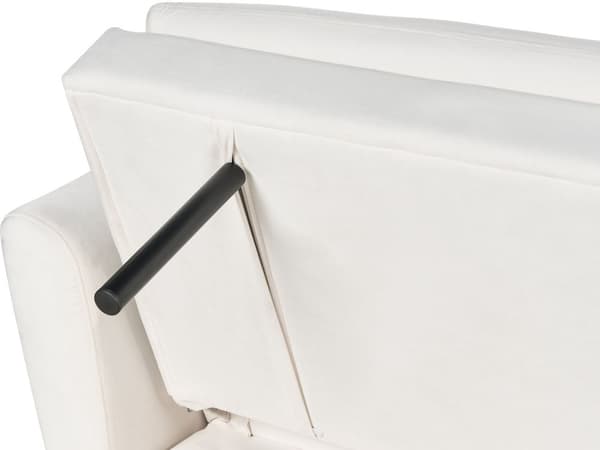 Bäddsoffa Off-White sammetsklädsel 3-sits Klick-Klack Sovfunktion Gyllene metallben