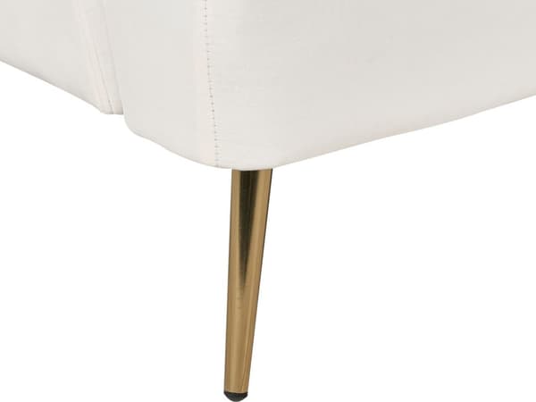Bäddsoffa Off-White sammetsklädsel 3-sits Klick-Klack Sovfunktion Gyllene metallben