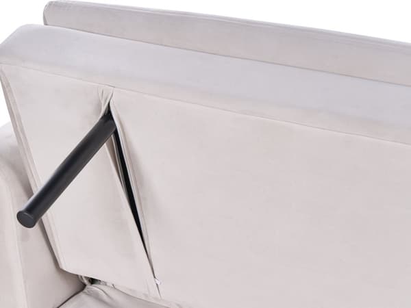 Bäddsoffa Beige sammetsklädsel 3-sits Klick-Klack Sovfunktion Gyllene metallben