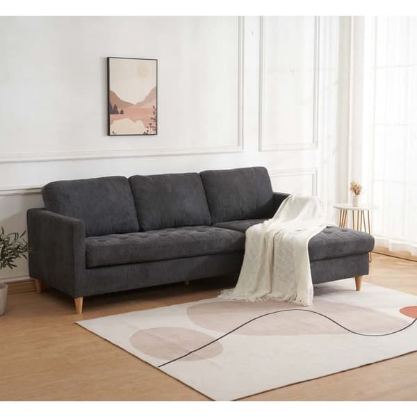 Firenze schäslongsoffa mörkgrå.
