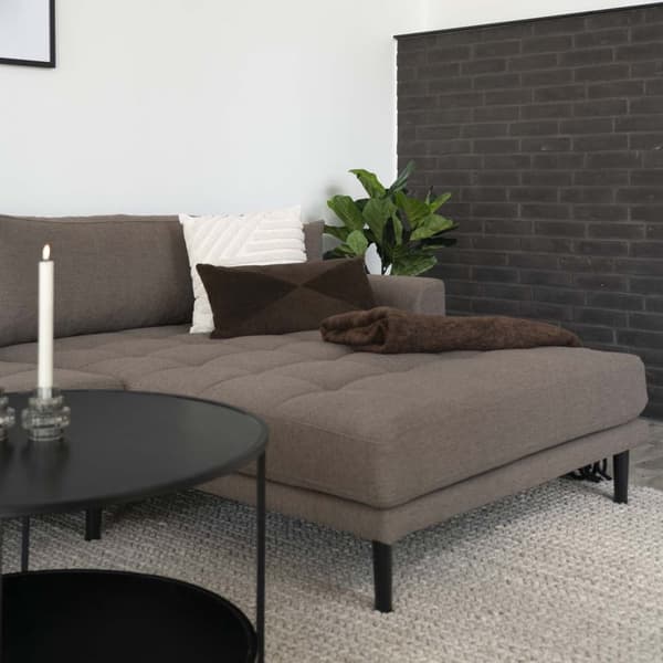 Lido soffa , loungesoffa högervänd med 4 kuddar brun.