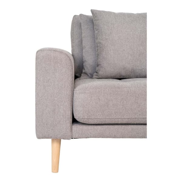 Lido sofa , lenesofa høyrevent med 4 puter lysegrå.