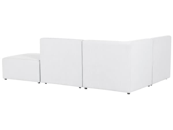 Modulær høyrehjørnesofa off-white kordfløyel fotskammel 3-seters seksjonssofa Moderne design