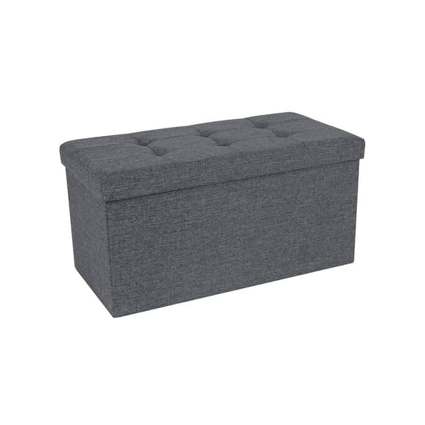 Rootz bænk - Opbevaringsplads - Imiteret linned - Utrolig kapacitet - Ekstra stabil - Praktisk skobænk - Sengekiste - Stue - Medium Density Fiberplade