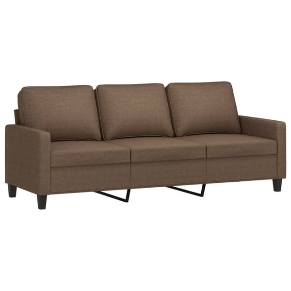 vidaXL 3-sitssoffa med fotpall Brun 180 cm tyg