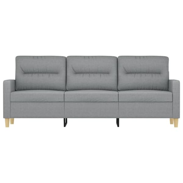 vidaXL 3-sitssoffa ljusgrå 180 cm tyg