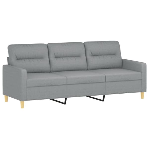 vidaXL sofasæt 3 dele med hynder stof lysegrå