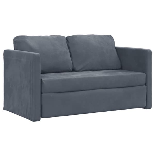 vidaXL 2-i-1 sovesofa 122x204x55 cm velour mørkegrå