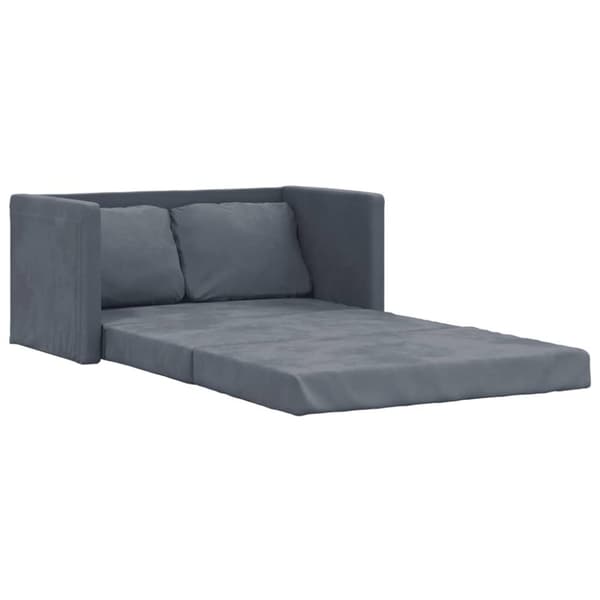 vidaXL 2-i-1 sovesofa 122x204x55 cm velour mørkegrå